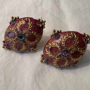 Vintage 1990’s Yosca (unsigned) enamel earrings